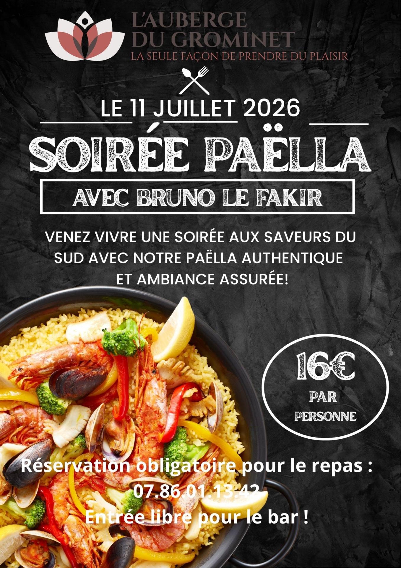 Affiche evenement soiree paella
