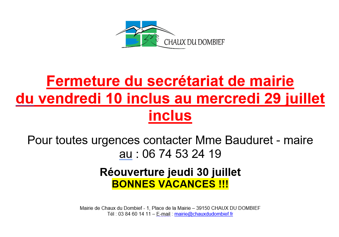 Ferm mairie ete