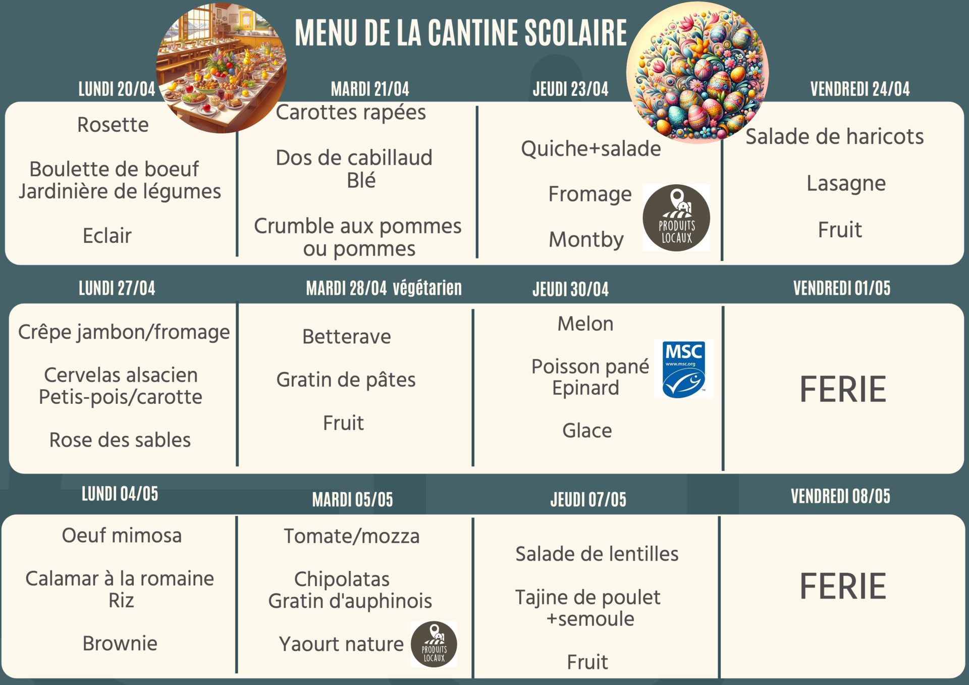 Menu avril mai 2026