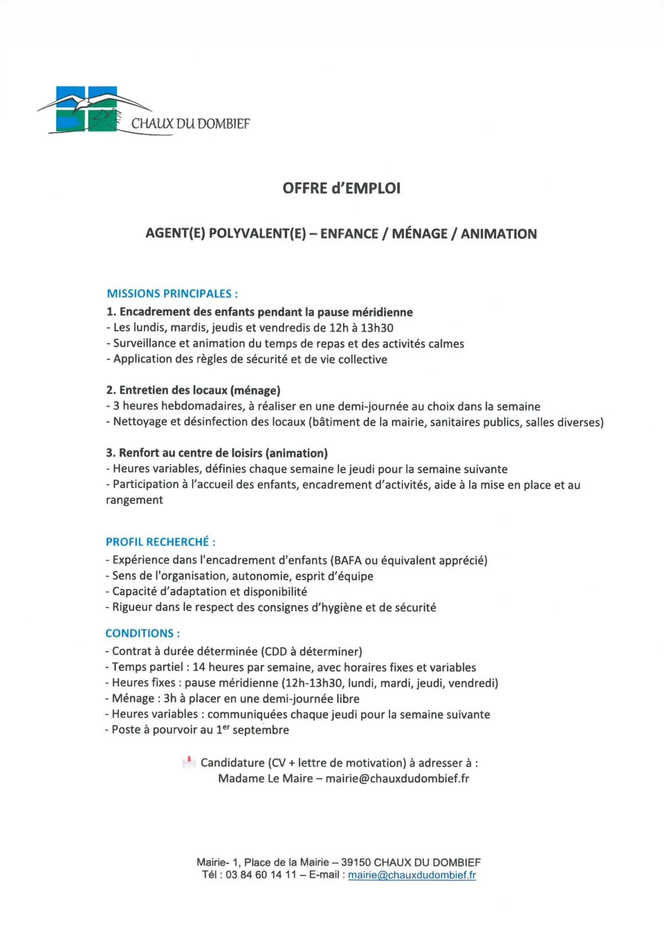 Offre d emploi 1