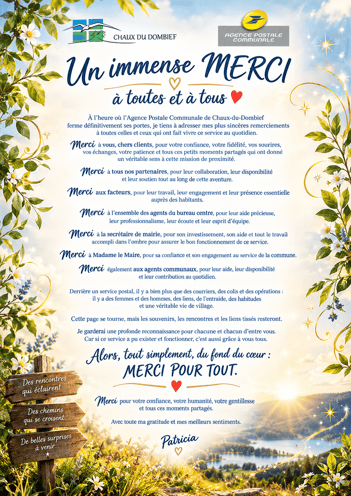 Un immense merci au village