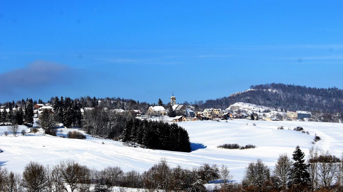 Vue du village depuis la descente des cotalets 11 janvier 2021